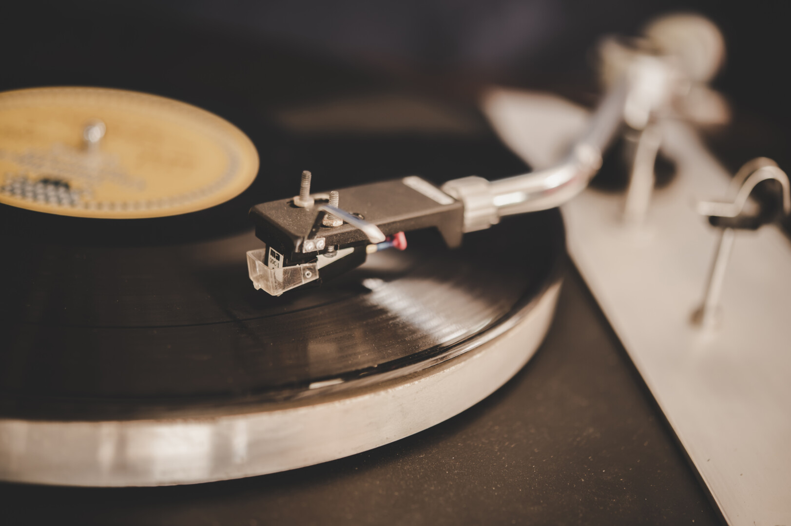 Spinning Record Player With Vintage Vinyl,Turntable Player And Vinyl Record,Romania