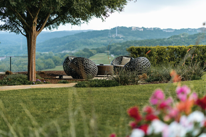 Hill Country Seating View with Florals