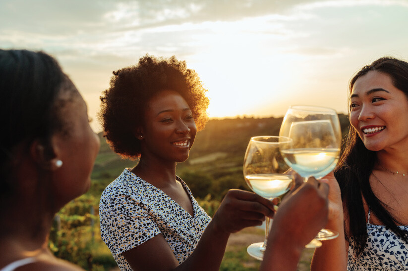 Ladies enjoying wine in the Hill Country