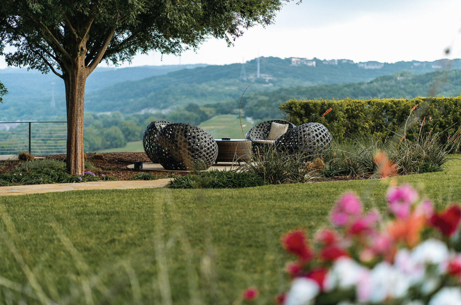 Hill Country Seating View with Florals